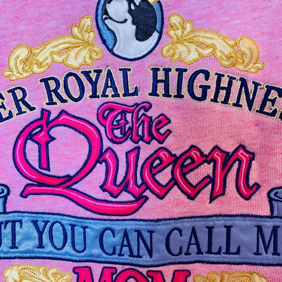 Big Dogs Sweatshirt Womens 1X Pink "Her Royal Highness" The Queen " Call Me Mom - Picture 6 of 11